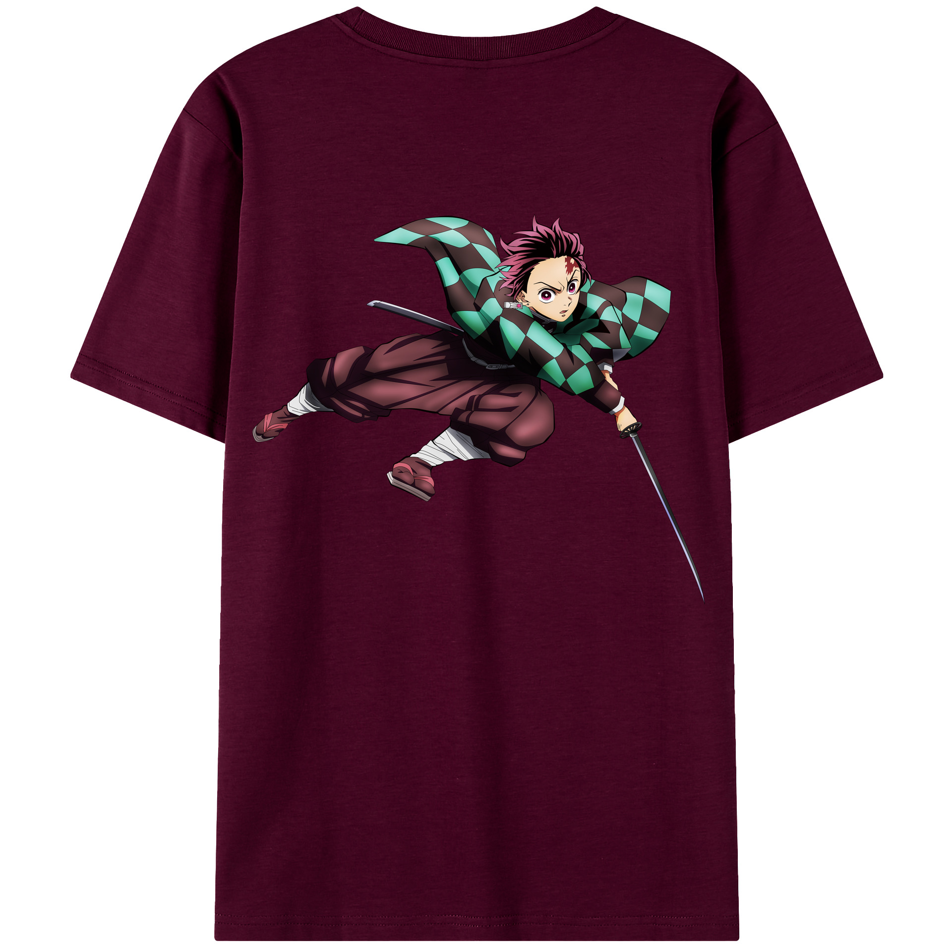 （画像用） 鬼滅の刃 竈門 炭治郎／かまど たんじろう Kamado Tanjirou レディース半袖Tシャツ(バックプリント)